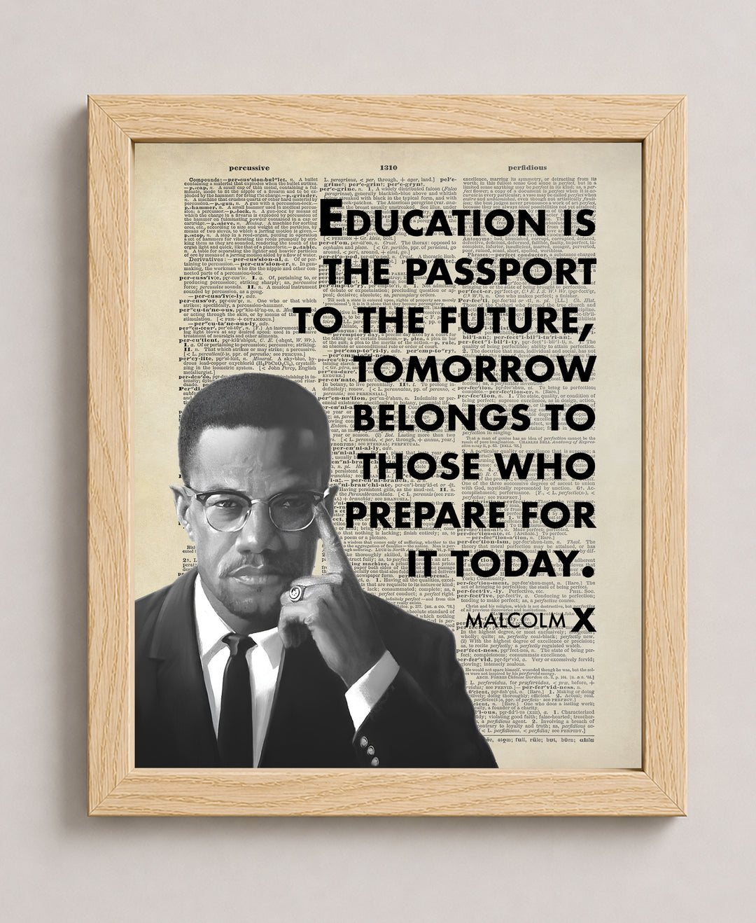 Malcolm X Education Inspirational Wall Art