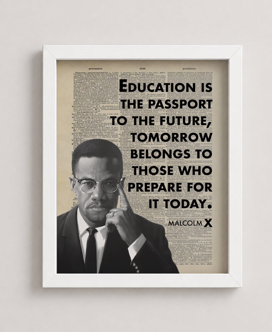 Malcolm X Education Inspirational Wall Art