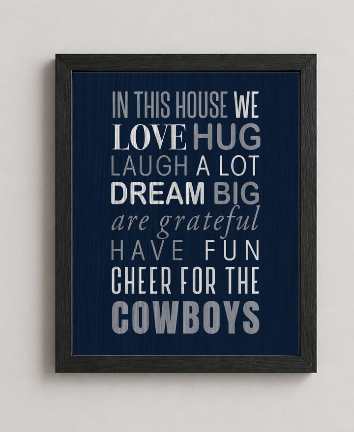 Cowboys Fun Cheer Motivational Wall Art