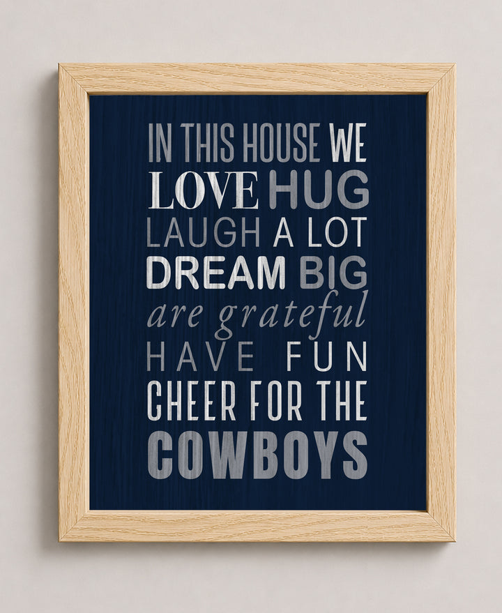 Cowboys Fun Cheer Motivational Wall Art