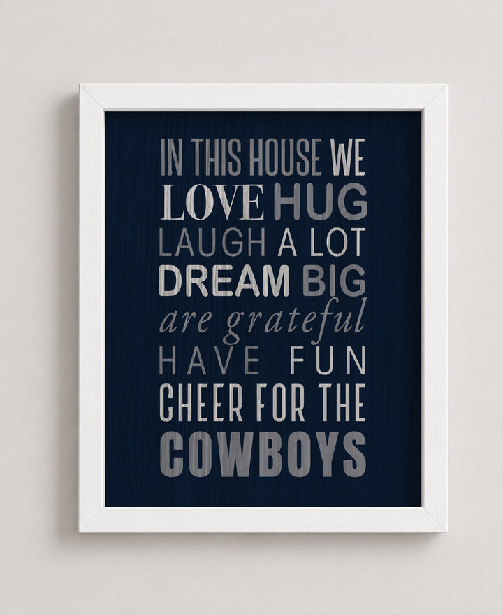 Cowboys Fun Cheer Motivational Wall Art