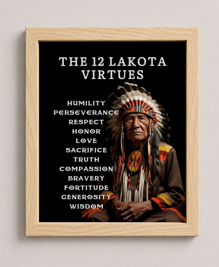 12 Lakota Virtues Inspirational Wall Art