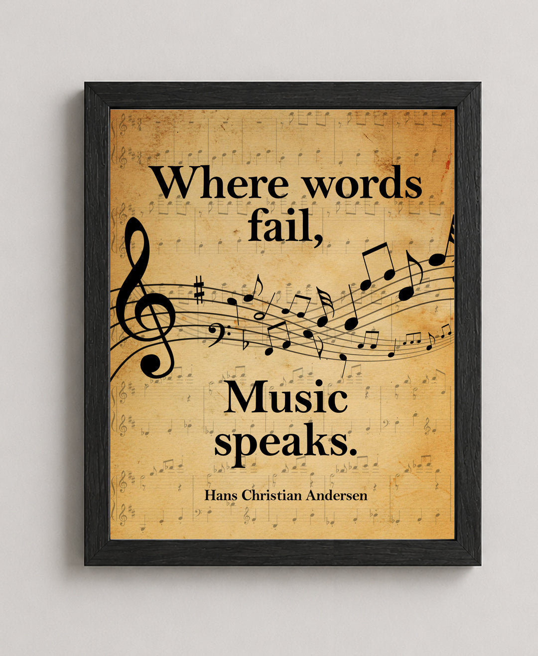 Vintage Inspirational Quote By Hans Andersen Wall Art Music Wall Art