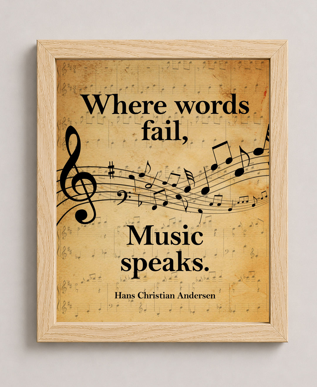 Vintage Inspirational Quote By Hans Andersen Wall Art Music Wall Art