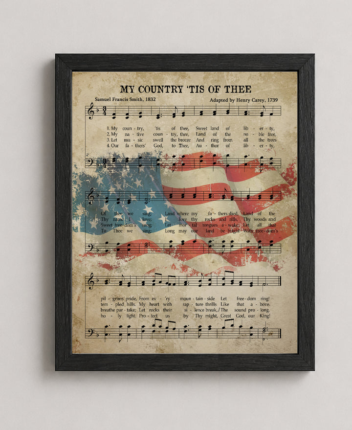 My Country Tis of Thee Sheet Patriotic Wall Art