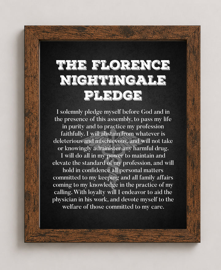 The Florence Nightingale Pledge Inspirational Wall Art