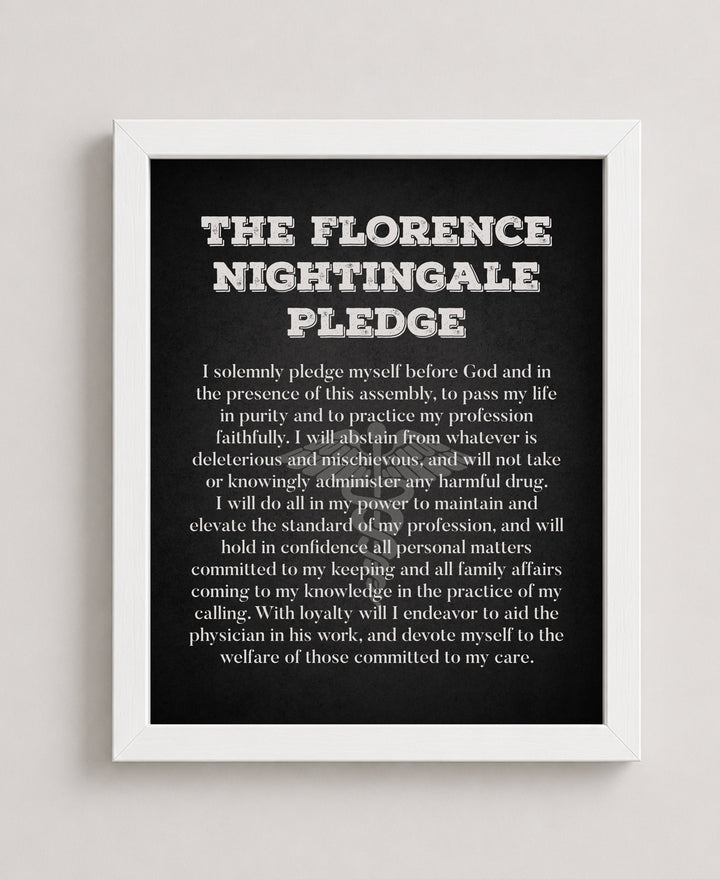 The Florence Nightingale Pledge Inspirational Wall Art