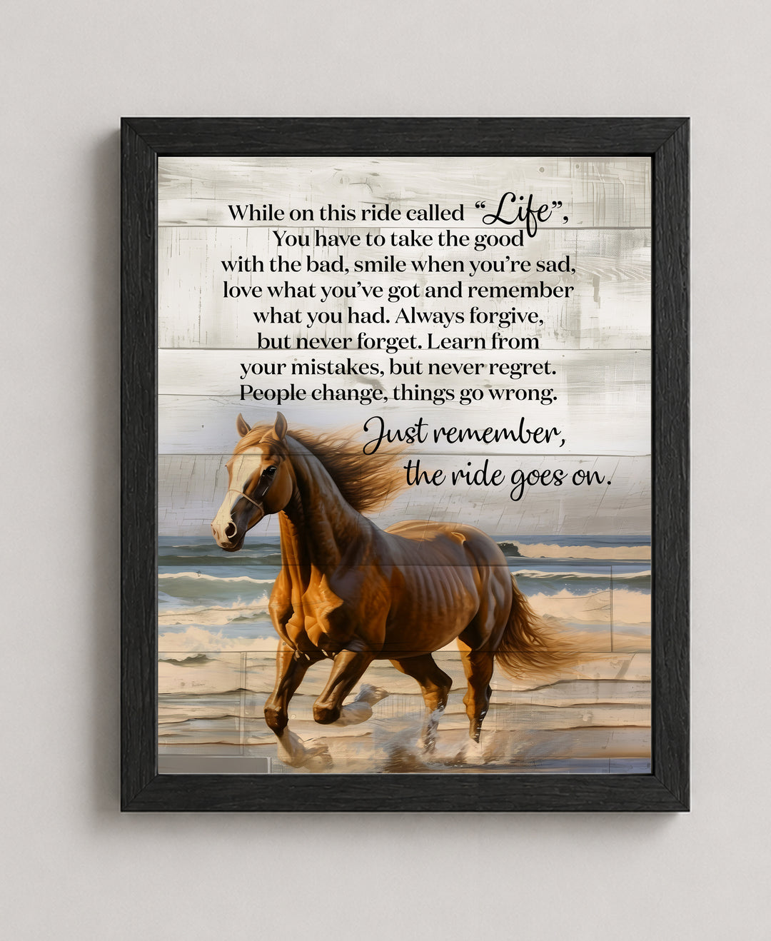 While On This Ride Called Life Horse Wall Art
