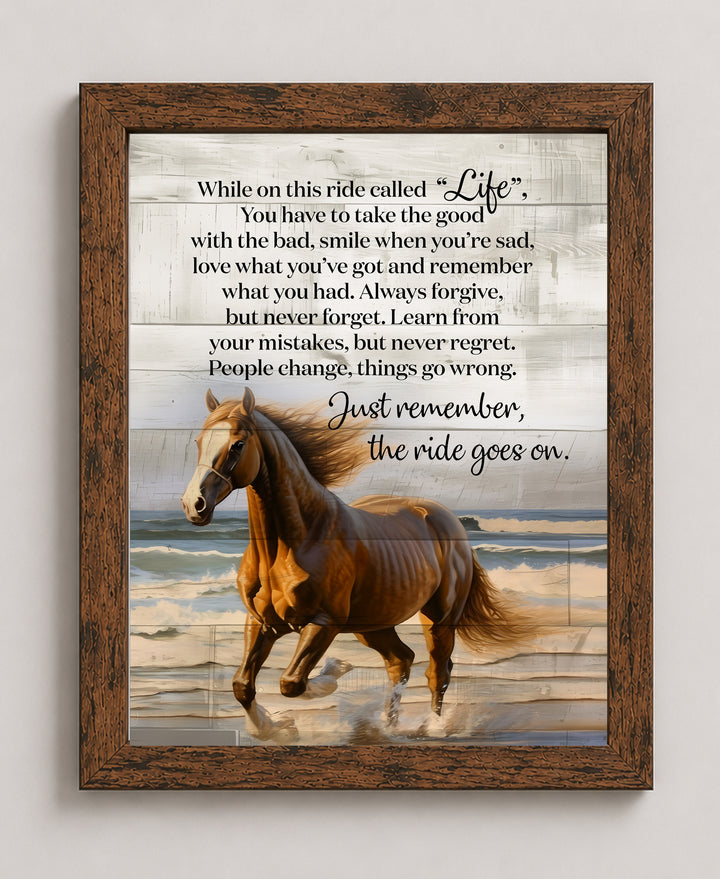 While On This Ride Called Life Horse Wall Art
