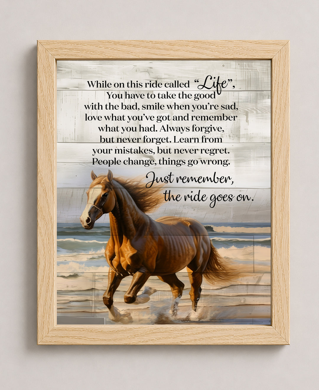 While On This Ride Called Life Horse Wall Art