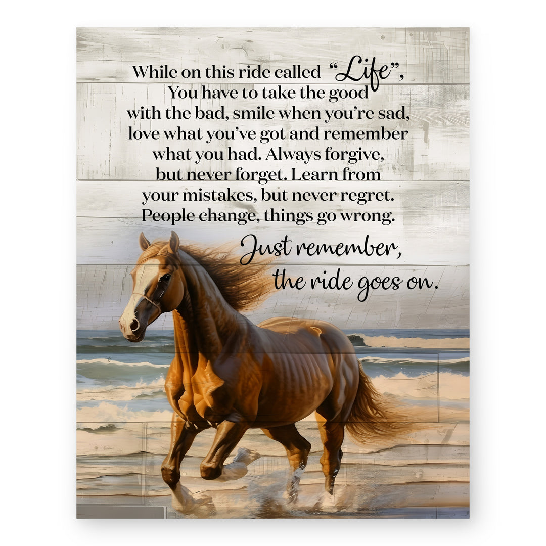 While On This Ride Called Life Horse Wall Art