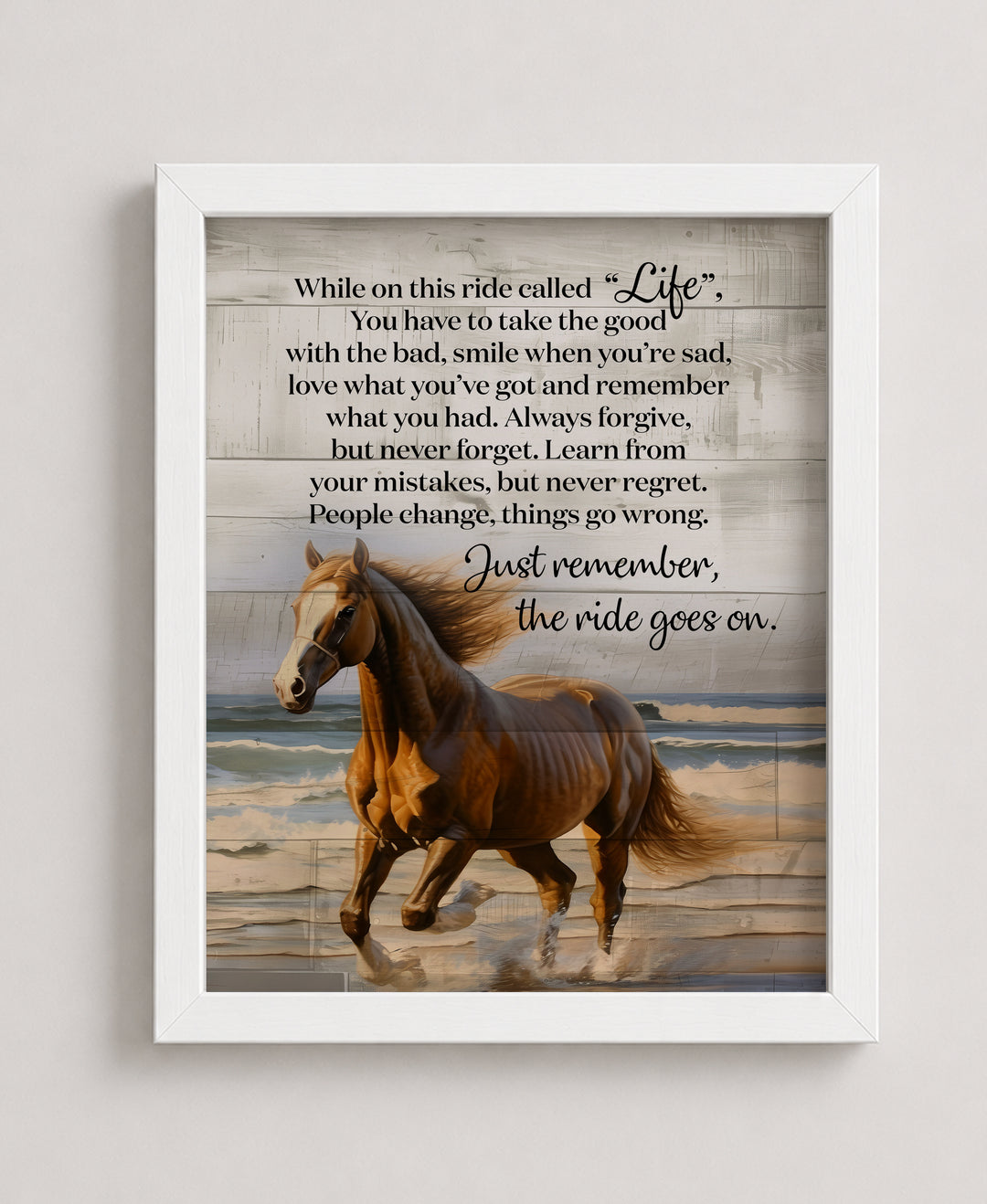 While On This Ride Called Life Horse Wall Art