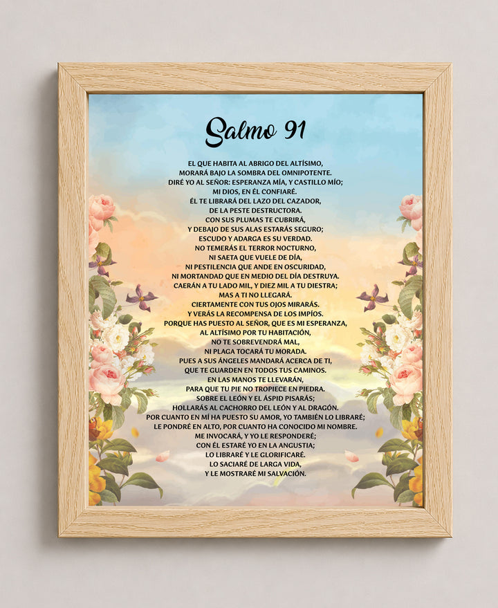 Salmo 91 en Espa ol Cuadro de Pared Inspirational Wall Art