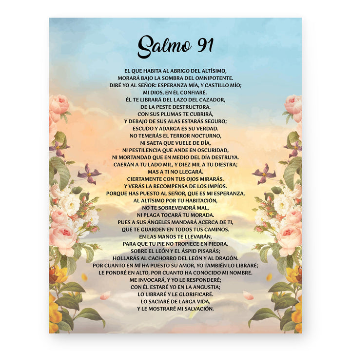 Salmo 91 en Espa ol Cuadro de Pared Inspirational Wall Art