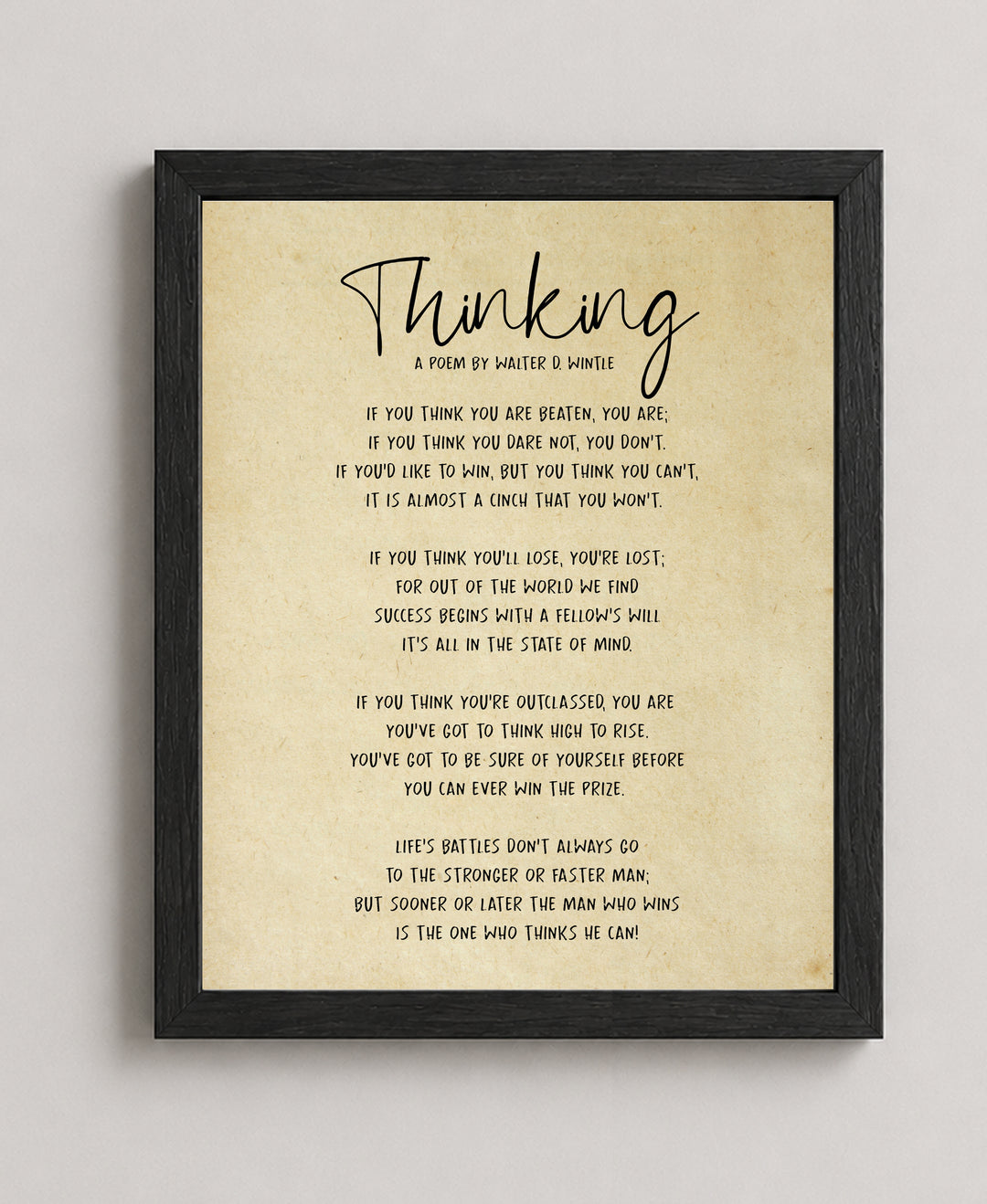 Poem By Walter D Wintle Inspirational Wall Art