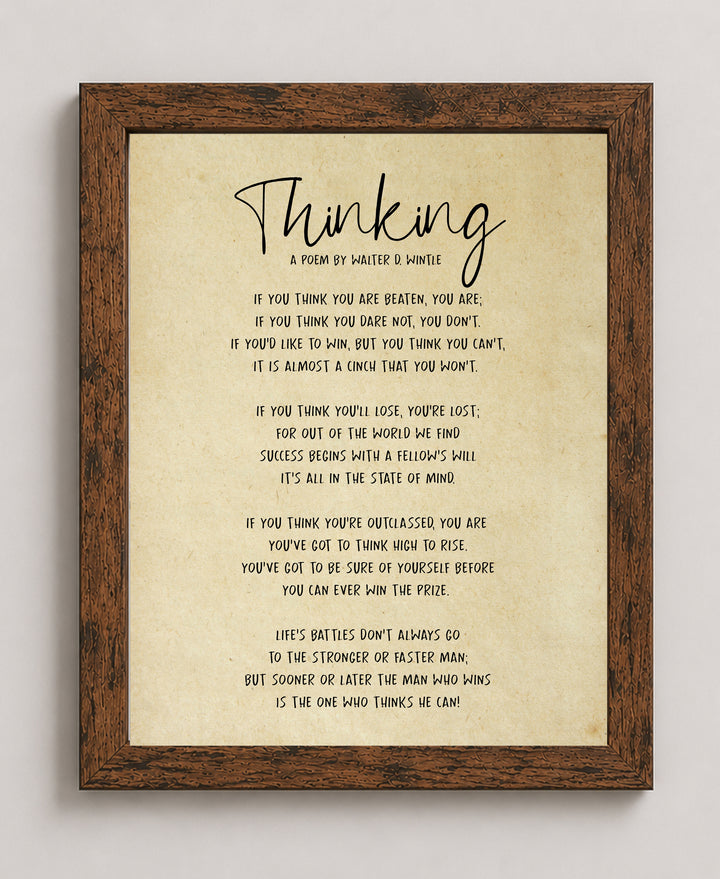 Poem By Walter D Wintle Inspirational Wall Art