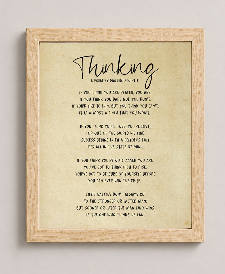 Poem By Walter D Wintle Inspirational Wall Art