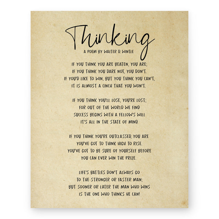 Poem By Walter D Wintle Inspirational Wall Art