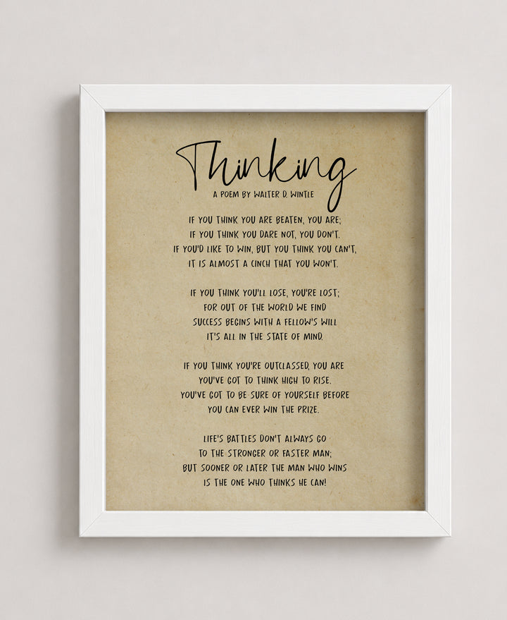 Poem By Walter D Wintle Inspirational Wall Art