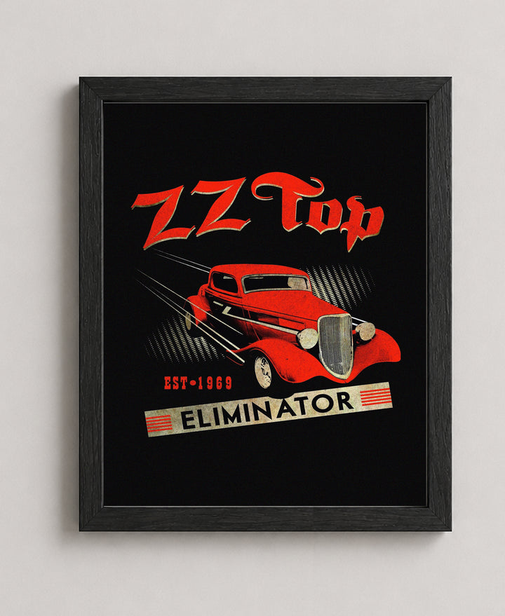ZZ Top On Stage Vintage Rock Band Music Wall Art