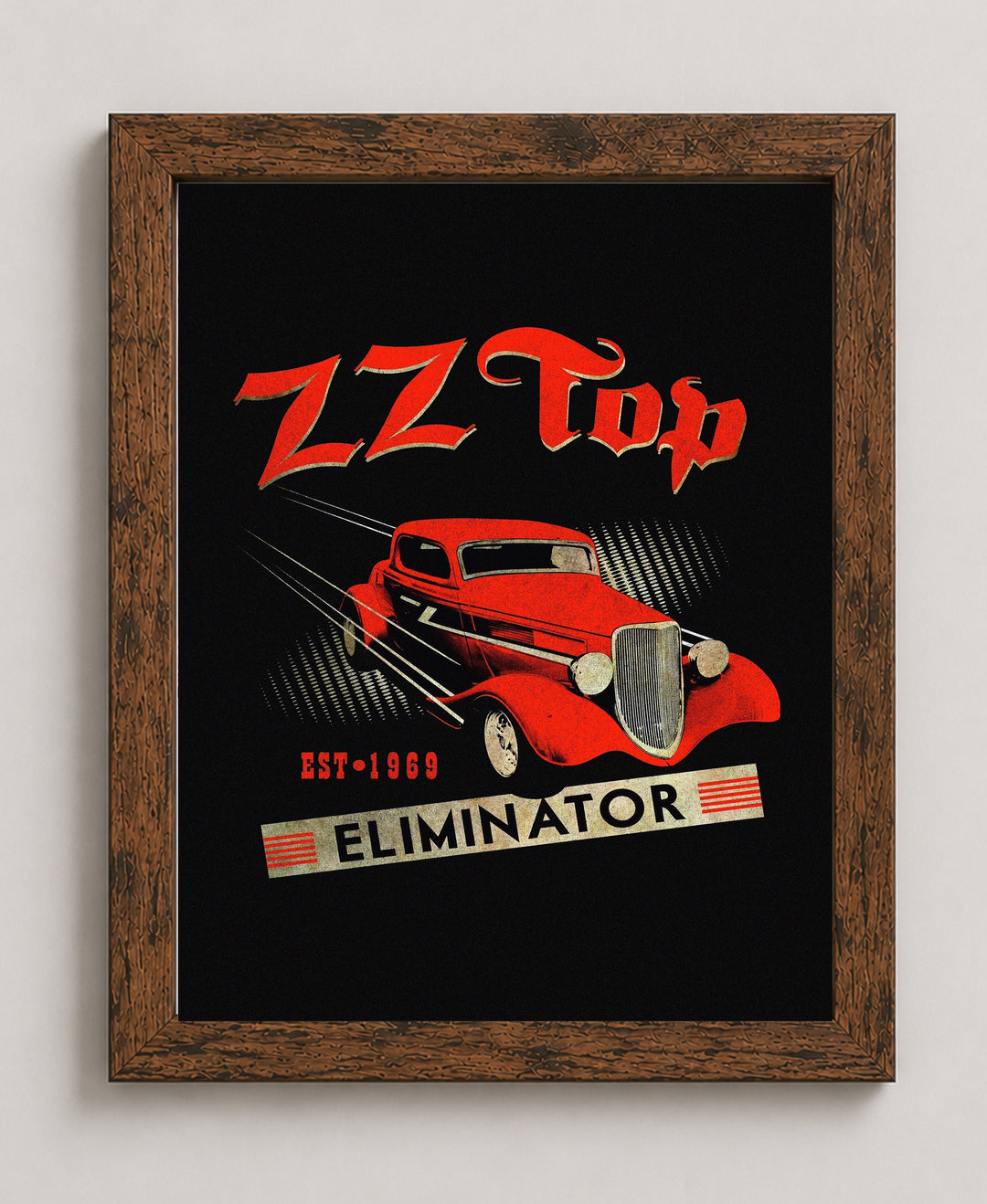 ZZ Top On Stage Vintage Rock Band Music Wall Art