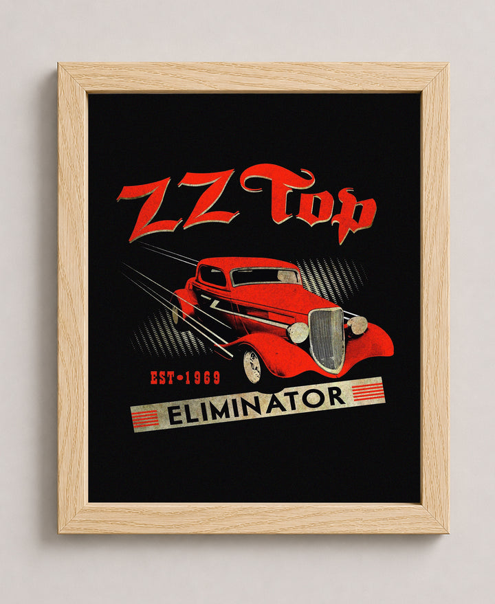 ZZ Top On Stage Vintage Rock Band Music Wall Art