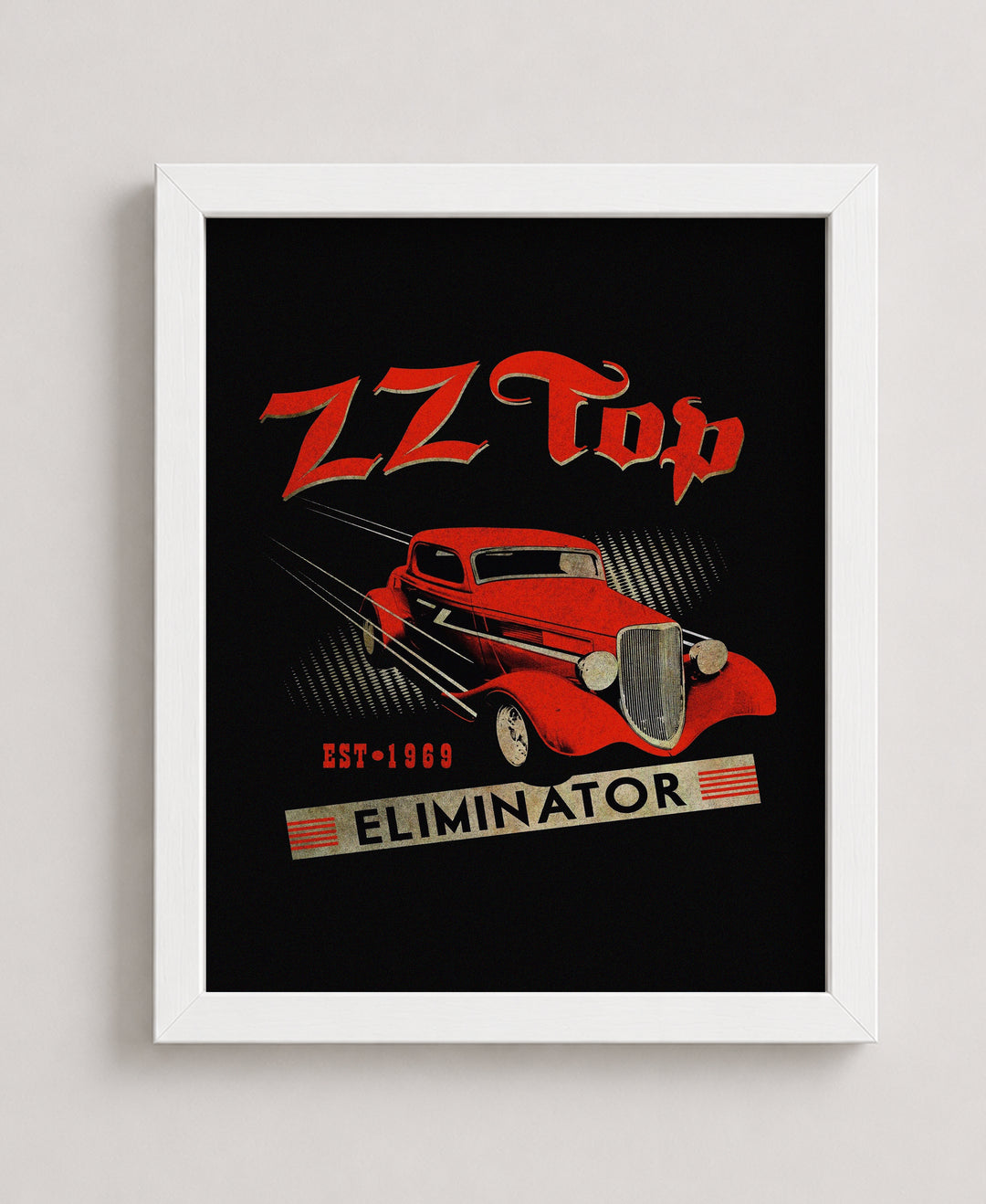 ZZ Top On Stage Vintage Rock Band Music Wall Art