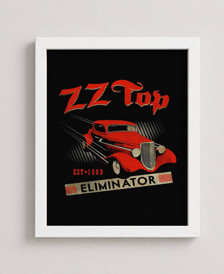 ZZ Top On Stage Vintage Rock Band Music Wall Art