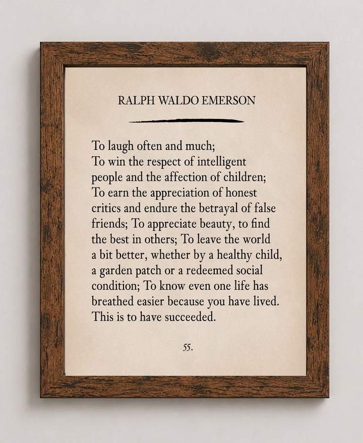 To Laugh Often and Much Ralph Waldo Emerson Family Inspirational Wall Art