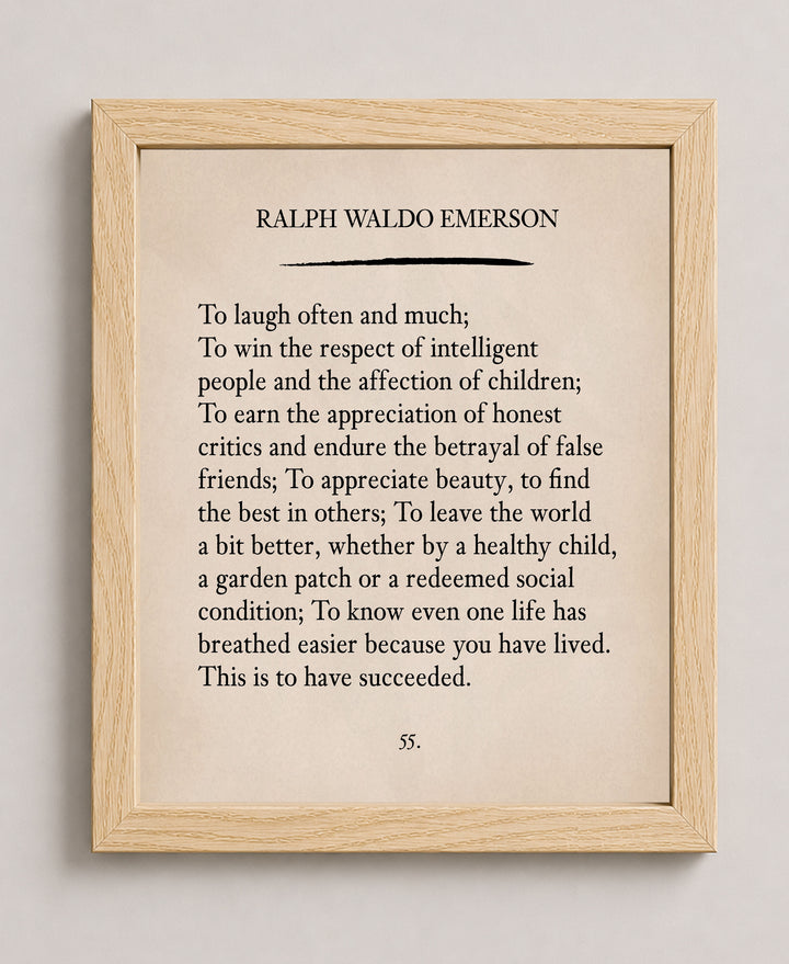 To Laugh Often and Much Ralph Waldo Emerson Family Inspirational Wall Art