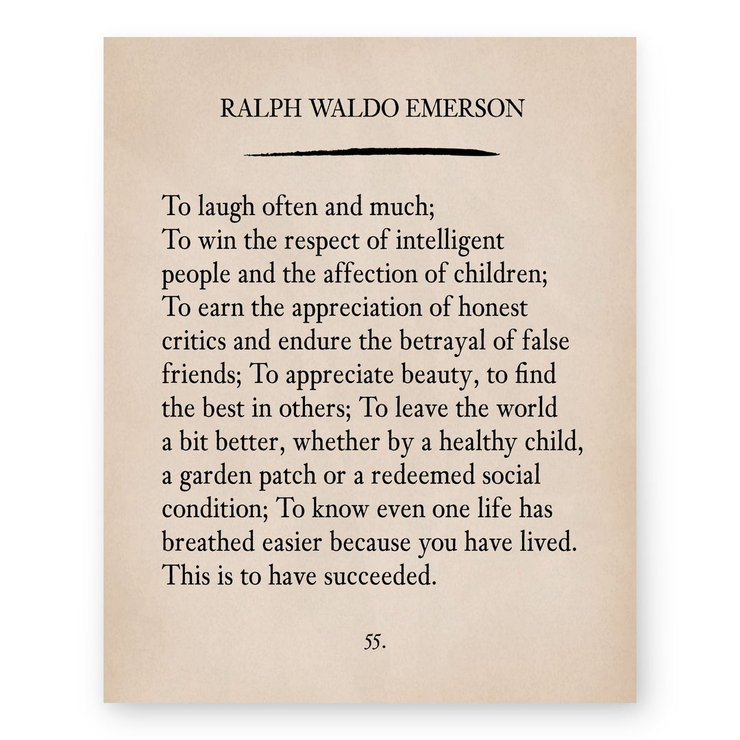 To Laugh Often and Much Ralph Waldo Emerson Family Inspirational Wall Art