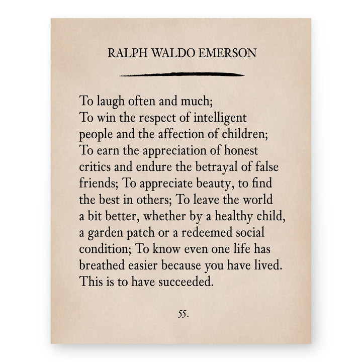 To Laugh Often and Much Ralph Waldo Emerson Family Inspirational Wall Art