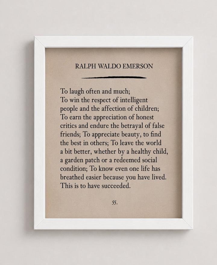 To Laugh Often and Much Ralph Waldo Emerson Family Inspirational Wall Art