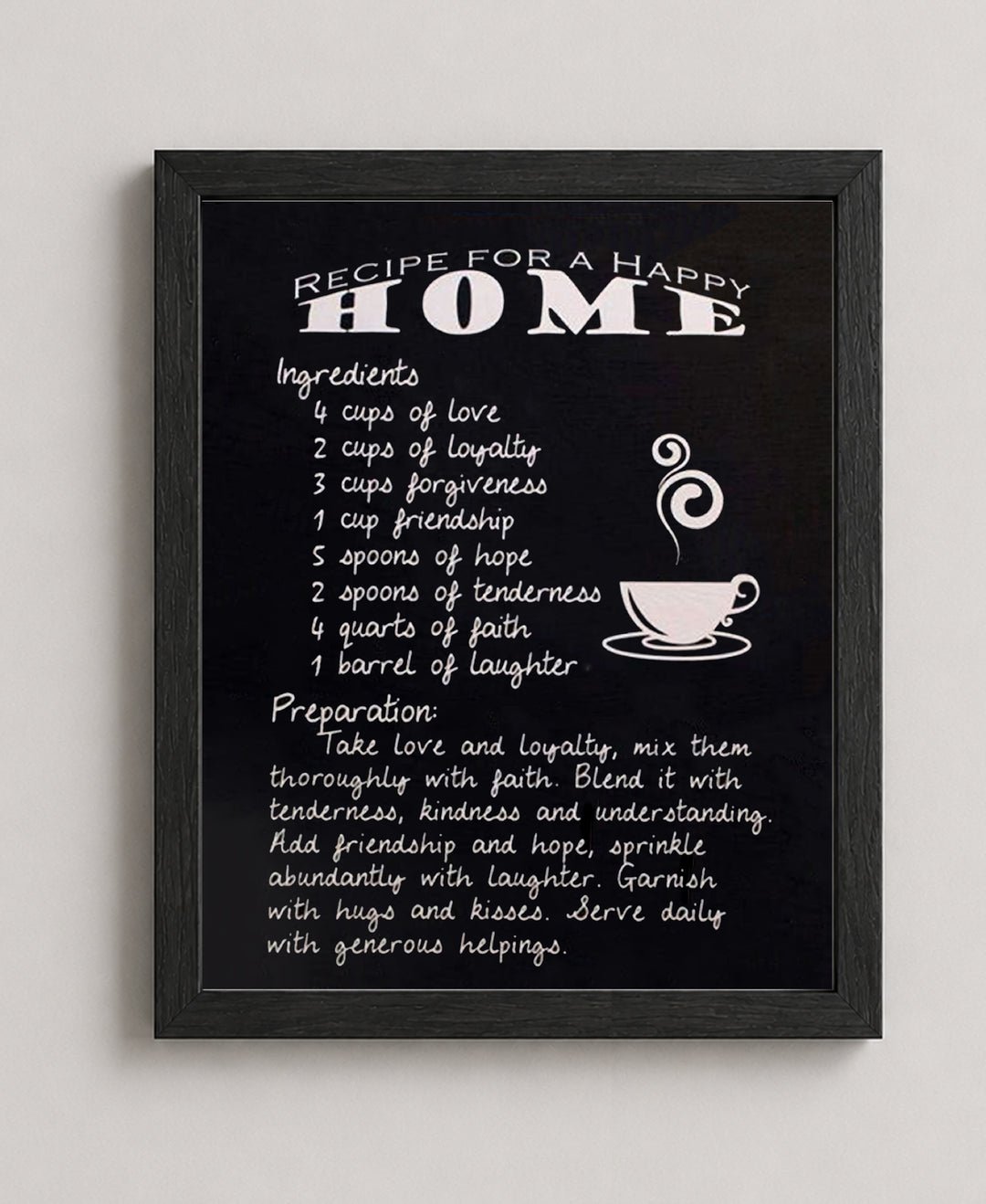 Recipe For Happy Inspirational Wall Art