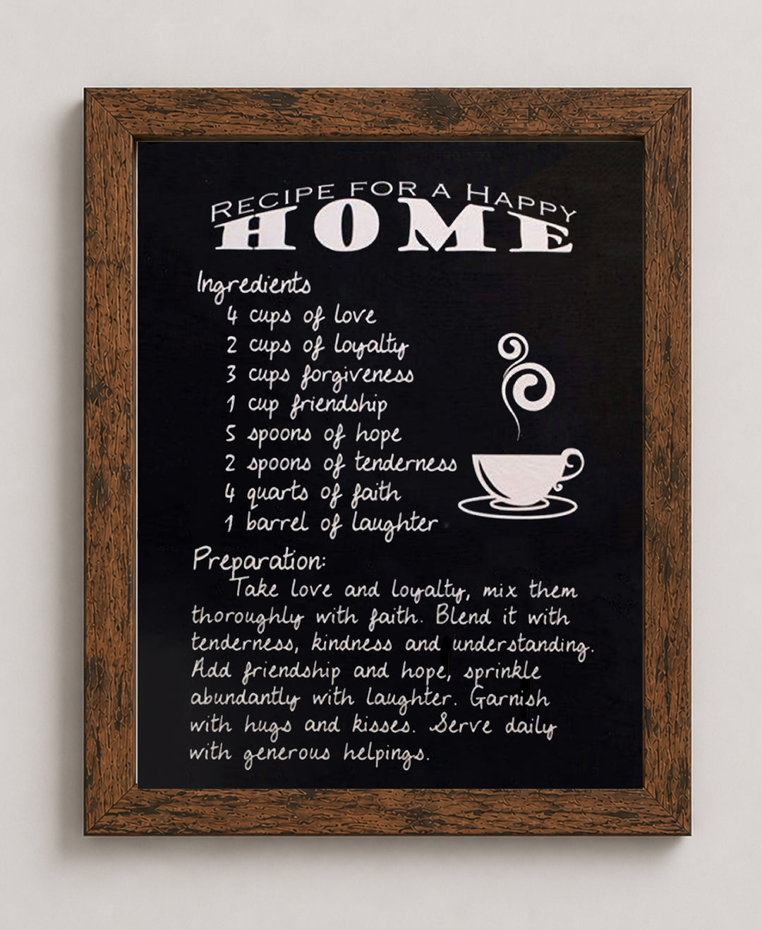 Recipe For Happy Inspirational Wall Art