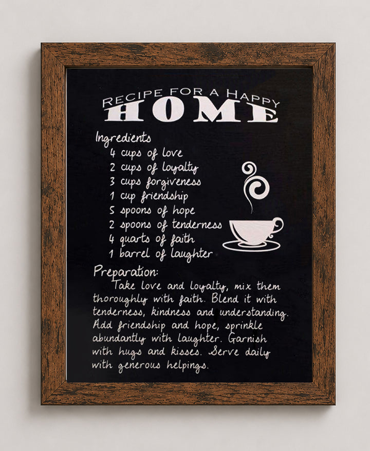 Recipe For Happy Inspirational Wall Art
