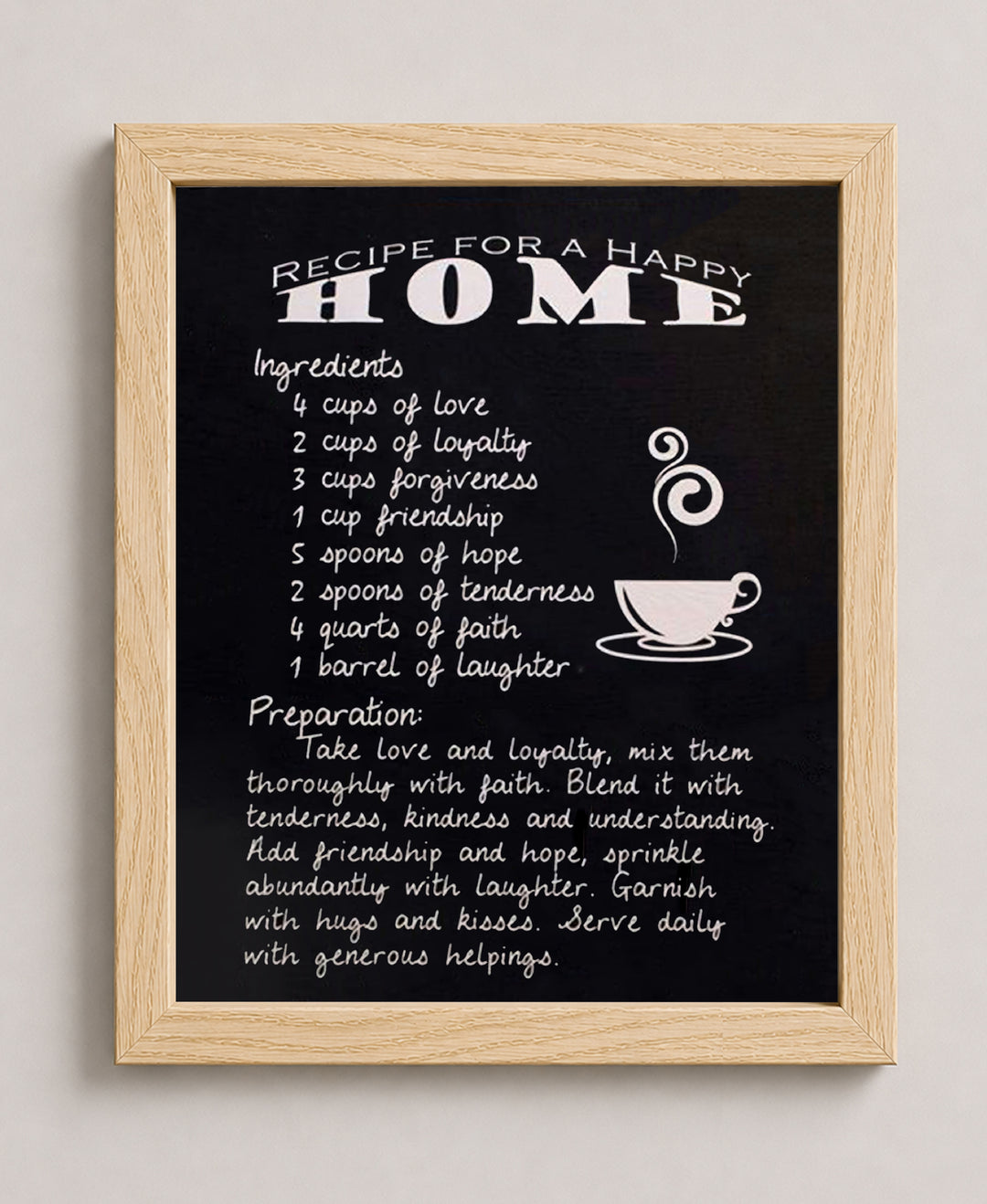 Recipe For Happy Inspirational Wall Art