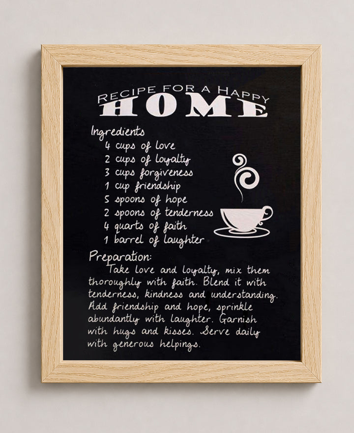 Recipe For Happy Inspirational Wall Art