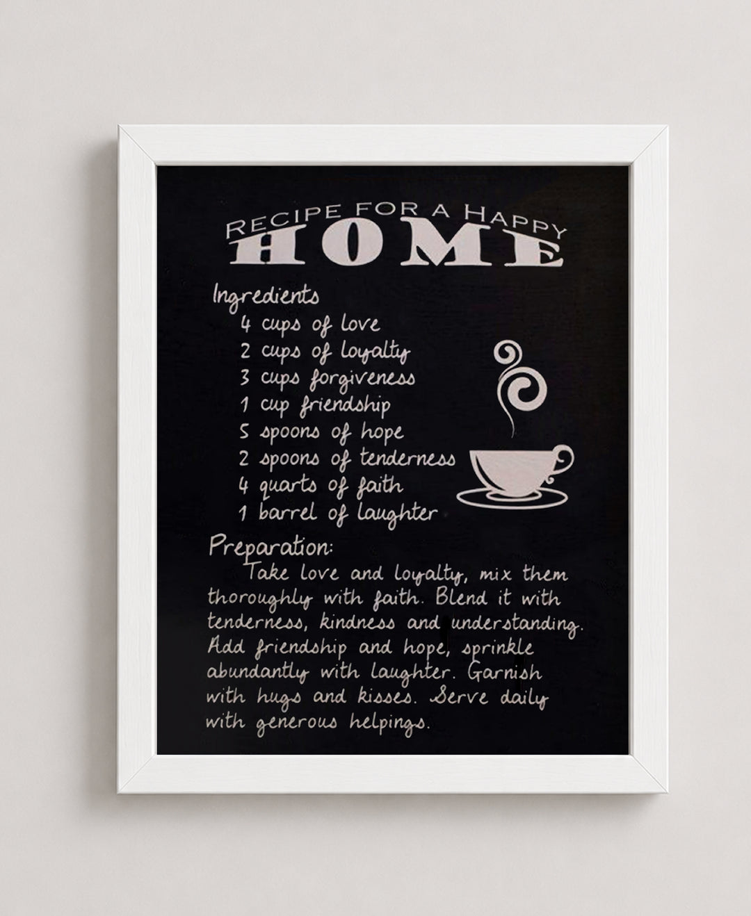 Recipe For Happy Inspirational Wall Art