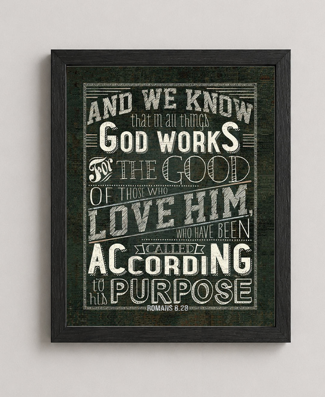 Romans 8 28 God Works All Things Rustic Bible Verse Wall Art