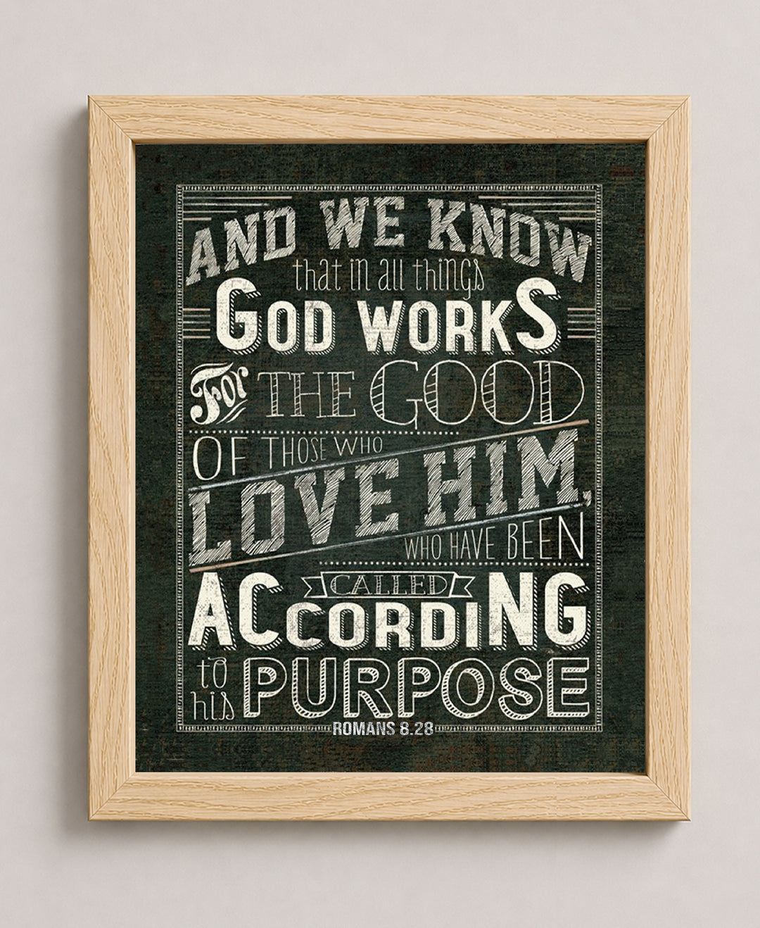Romans 8 28 God Works All Things Rustic Bible Verse Wall Art