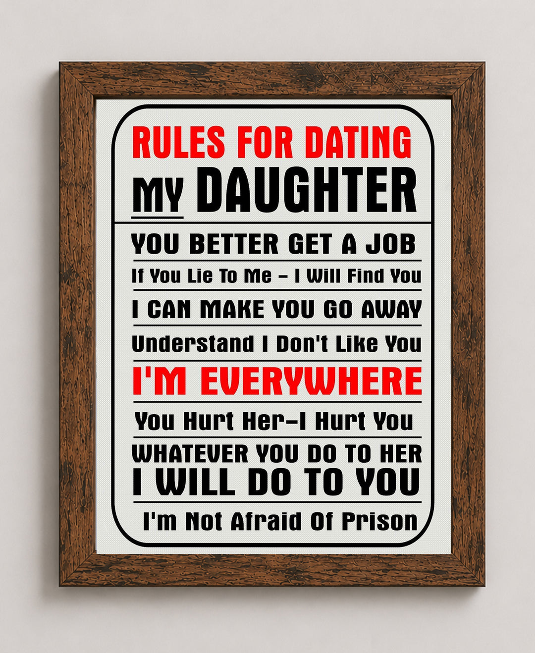 Rules For Dating My Daughter&