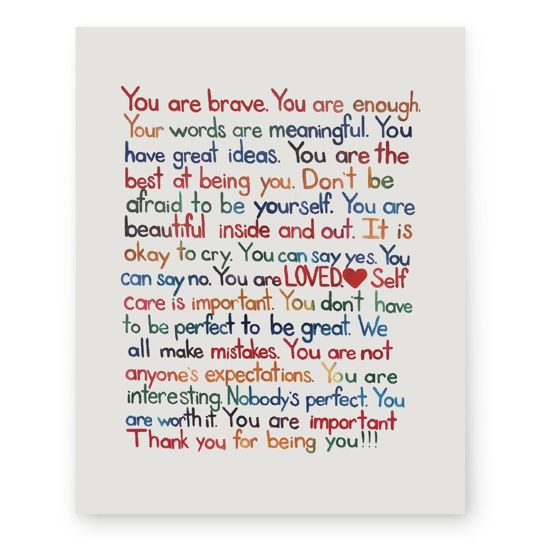 Mental Health Affirmations Inspirational Wall Art