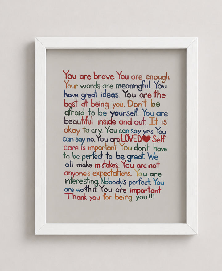 Mental Health Affirmations Inspirational Wall Art