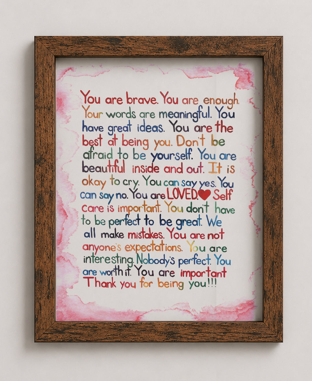 You Are Enough-Loved-Important Family Inspirational Wall Art