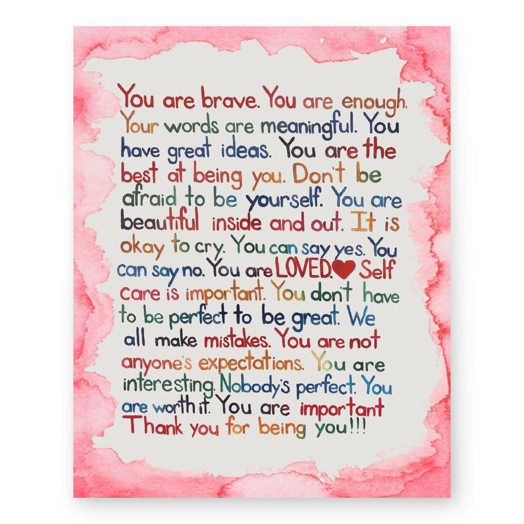 You Are Enough-Loved-Important Family Inspirational Wall Art