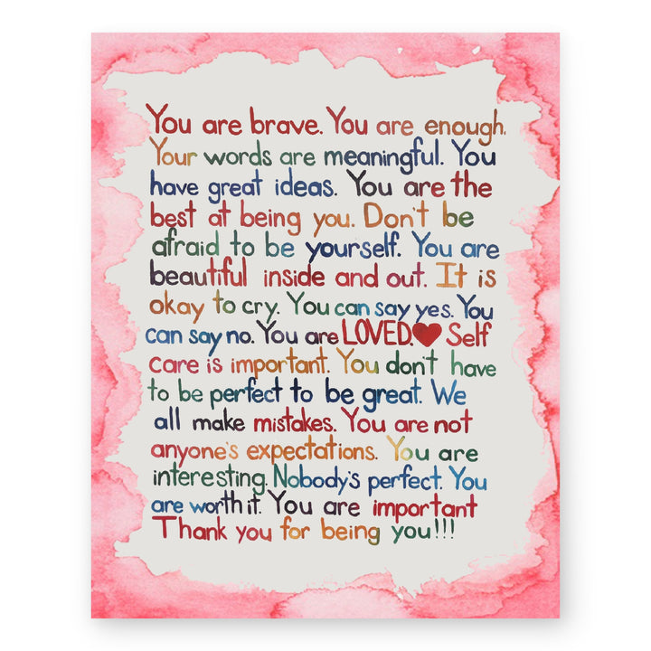 You Are Enough-Loved-Important Family Inspirational Wall Art