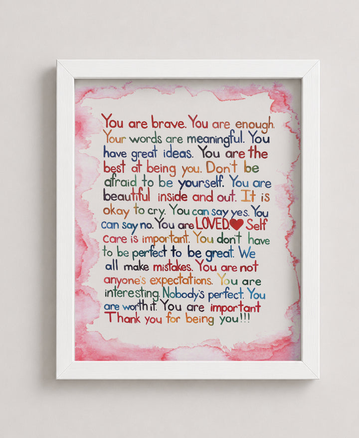 You Are Enough-Loved-Important Family Inspirational Wall Art