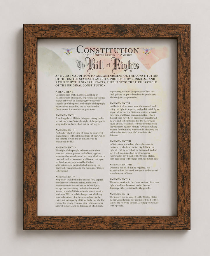 Constitution of the USA &amp; Bill of Rights Patriotic Wall Art