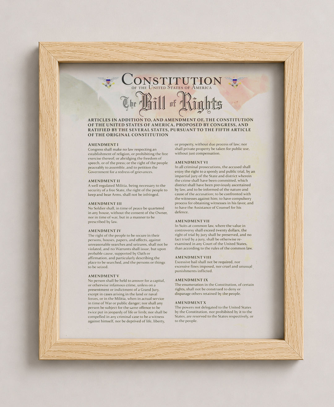 Constitution of the USA &amp; Bill of Rights Patriotic Wall Art